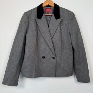 Sasson Vintage Wool Blend Blazer w/Velvet Collar, Size 12/13, Great Condition